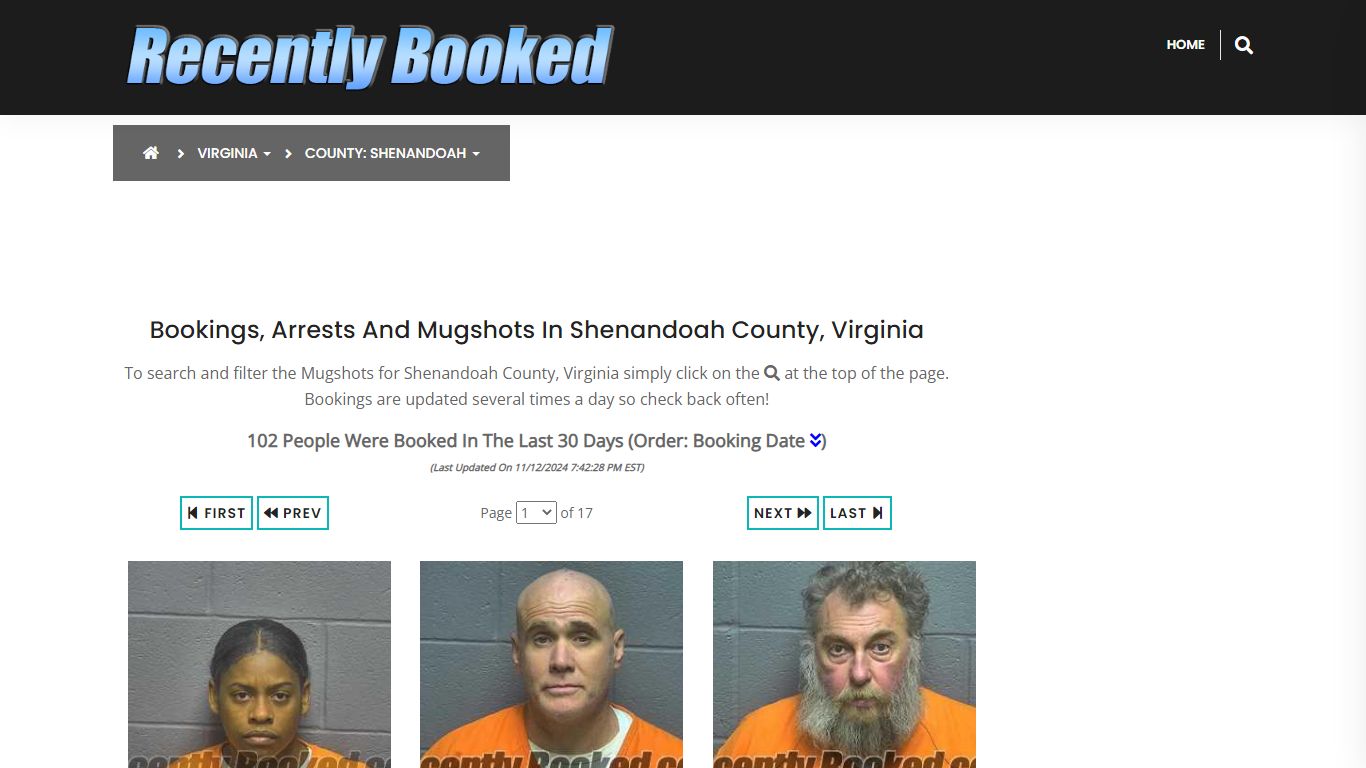 Bookings, Arrests and Mugshots in Shenandoah County, Virginia