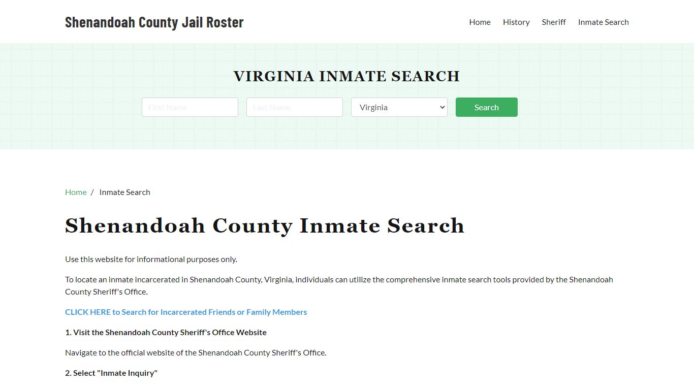 Shenandoah County, VA Detainee Lookup